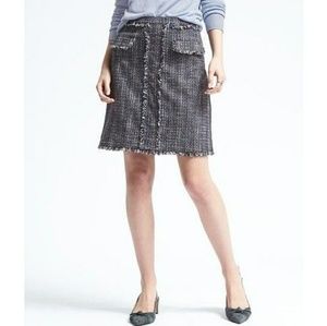 BR Tweed Fringe Skirt